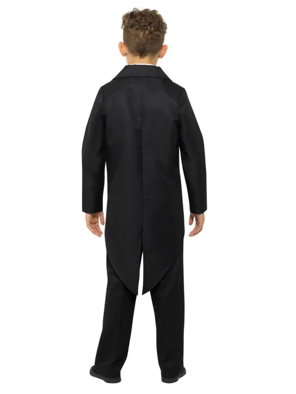 Child Black Tailcoat Prince Ringmaster Magician Tails Jacket Dress Up Costume - image  on https://www.abracadabrafancydress.com.au