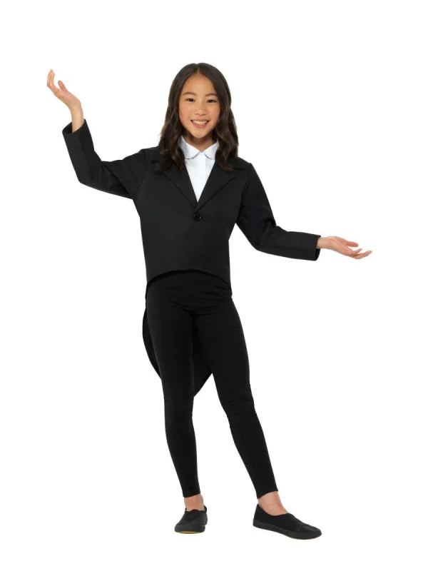 Child Black Tailcoat Prince Ringmaster Magician Tails Jacket Dress Up Costume - image  on https://www.abracadabrafancydress.com.au