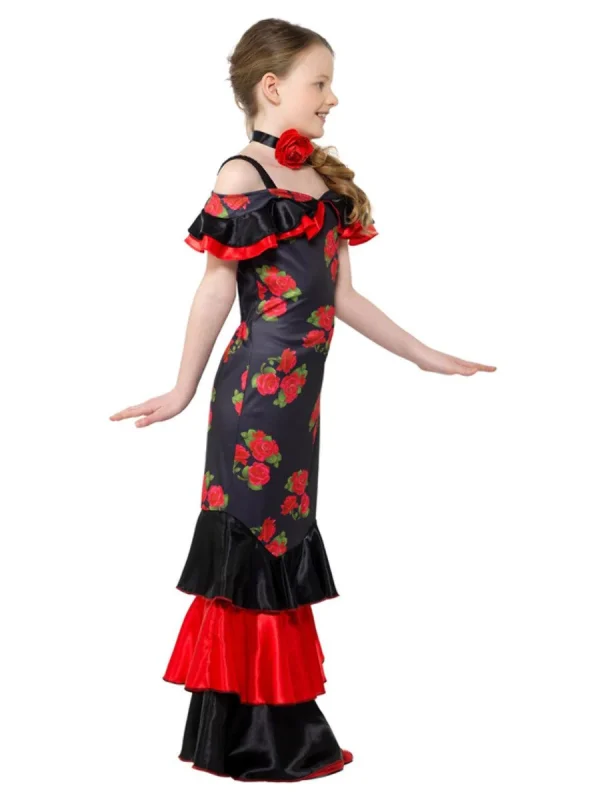 Flamenco Girl Costume Spanish Dancer Latin Spain Senorita Rumba Mexican Dress - image  on https://www.abracadabrafancydress.com.au