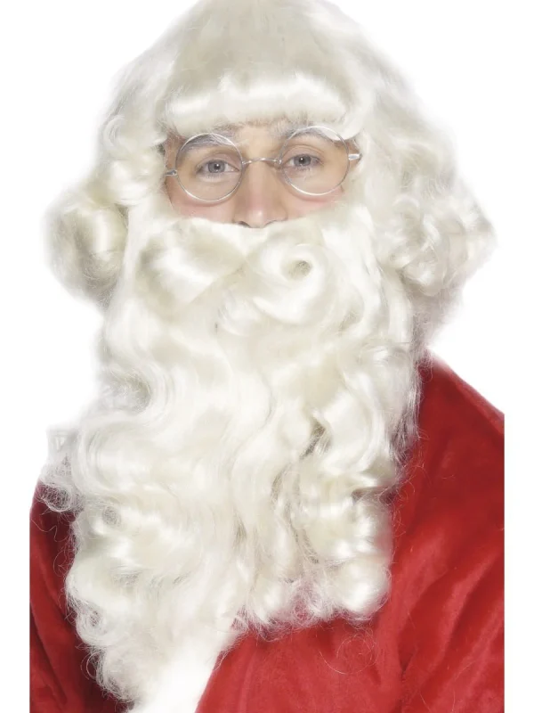 Deluxe Santa Wig and Beard White Wizard Biblical Religious Father Christmas July Costume - image  on https://www.abracadabrafancydress.com.au