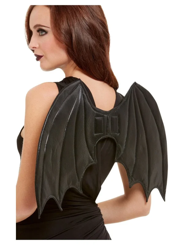 Black Bat Wings 50cm Dark Angel Gothic Vampire Halloween Devil Demon - image  on https://www.abracadabrafancydress.com.au