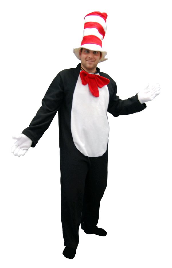 Dr Seuss Cat In The Hat Costume Adult Jumpsuit Hat Bow Tie Gloves Party Dress Up - image CO8823-600x934 on https://www.abracadabrafancydress.com.au