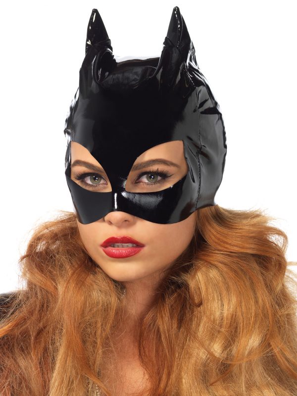 Cat Woman Wet Look Vinyl Mask Masquerade Party Batman Catwoman - image v1013bos_1-600x800 on https://www.abracadabrafancydress.com.au