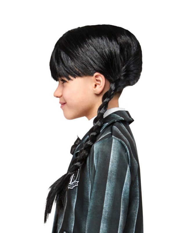 Wednesday Addams Wig Adams Child Girls Long Black Plaits Braids Costume Bookweek Netflix - image 2000153-2-600x800 on https://www.abracadabrafancydress.com.au