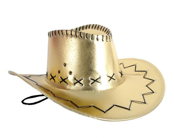 Cowboy Hat Gold Metallic Deluxe Cowgirl Western Wild West Barbie - image 21571u-1-600x475 on https://www.abracadabrafancydress.com.au