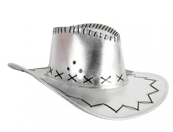 Cowboy Hat Silver Metallic Deluxe Cowgirl Western Wild West Space - image 21571u-2-600x459 on https://www.abracadabrafancydress.com.au