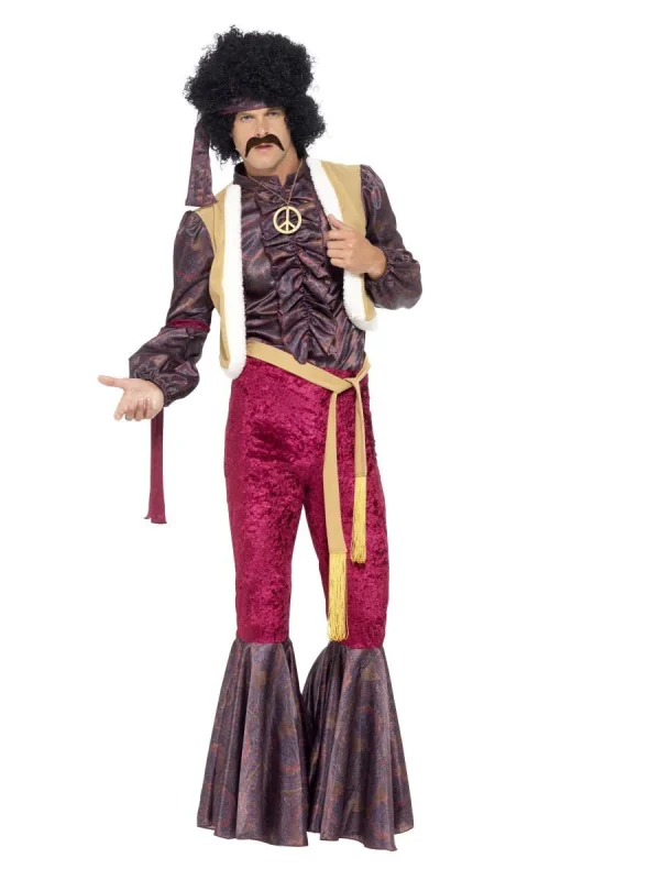 Psychedelic Rocker Hippie Costume Hippy Retro 60s 70s Disco Woodstock - image  on https://www.abracadabrafancydress.com.au