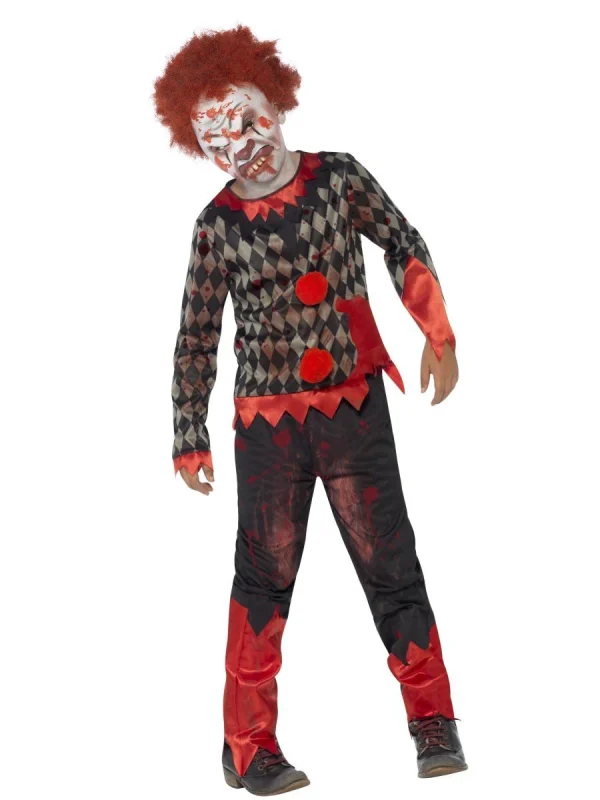 Zombie Clown Costume Deluxe Halloween Horror Scary Child Boys - image  on https://www.abracadabrafancydress.com.au