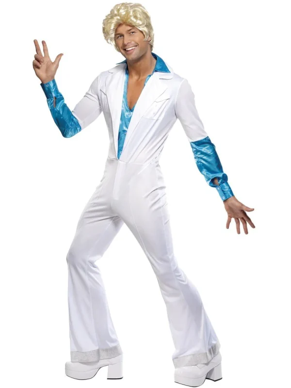 70s Disco Man Costume Jumpsuit Trouper 1970s Mens Retro 60s Music Icon - image  on https://www.abracadabrafancydress.com.au