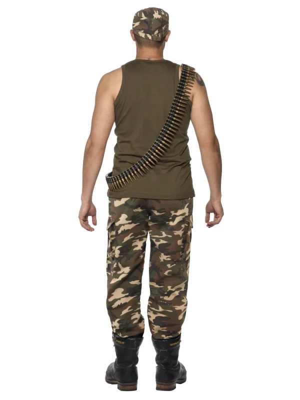 Khaki Camo Costume Uniform Military Army Soldier Top Gun Rambo ...