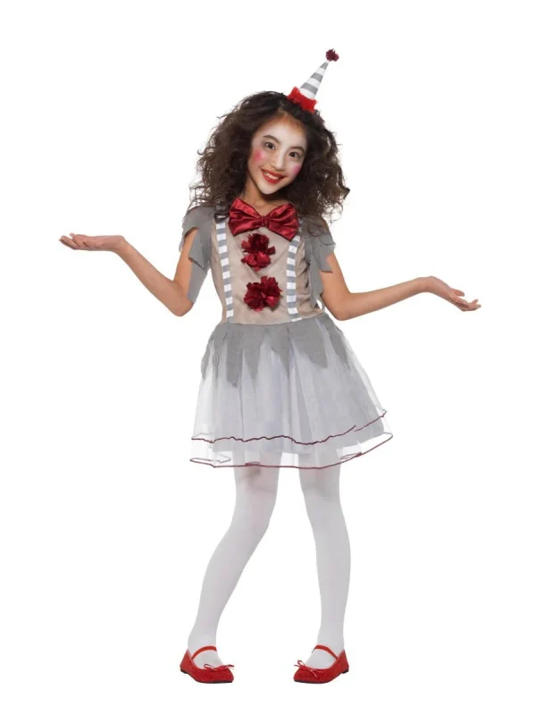 Vintage Clown Costume Girls Pennywise IT Circus Stephen King Halloween Jester - image  on https://www.abracadabrafancydress.com.au