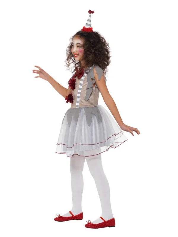 Vintage Clown Costume Girls Pennywise IT Circus Stephen King Halloween Jester - image  on https://www.abracadabrafancydress.com.au