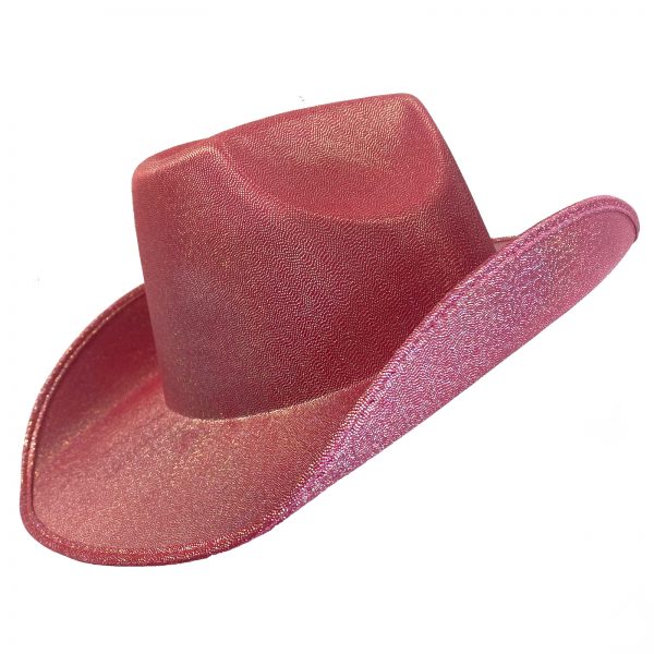 Cowboy Hat Pink Shimmer Cowgirl Western Wild West Space - image HTCB1413PK-600x600 on https://www.abracadabrafancydress.com.au