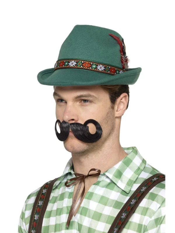 Deluxe Bavarian Hat Oktoberfest Alpine Trenker Green German Festival - image  on https://www.abracadabrafancydress.com.au