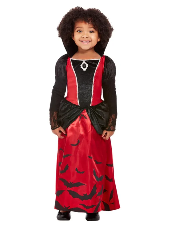 Vampiress Vampire Costume Toddler Halloween Dracula Gothic Count Horror Child Size 1-2 and 3-4 Years - image  on https://www.abracadabrafancydress.com.au