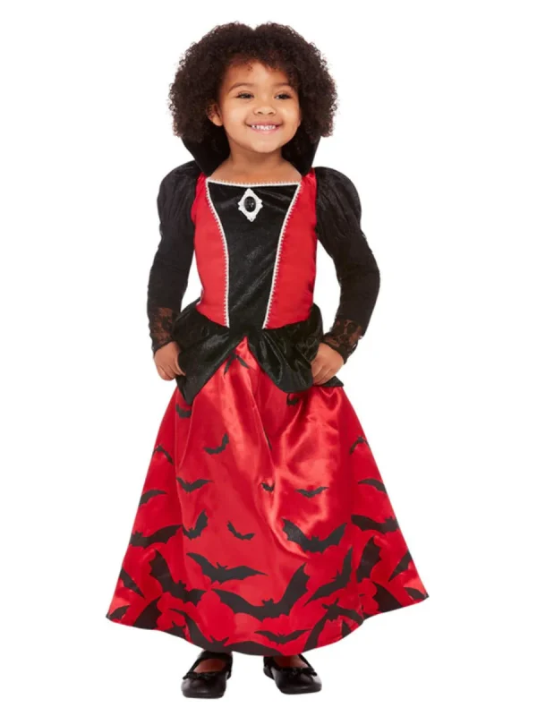 Vampiress Vampire Costume Toddler Halloween Dracula Gothic Count Horror Child Size 1-2 and 3-4 Years - image  on https://www.abracadabrafancydress.com.au