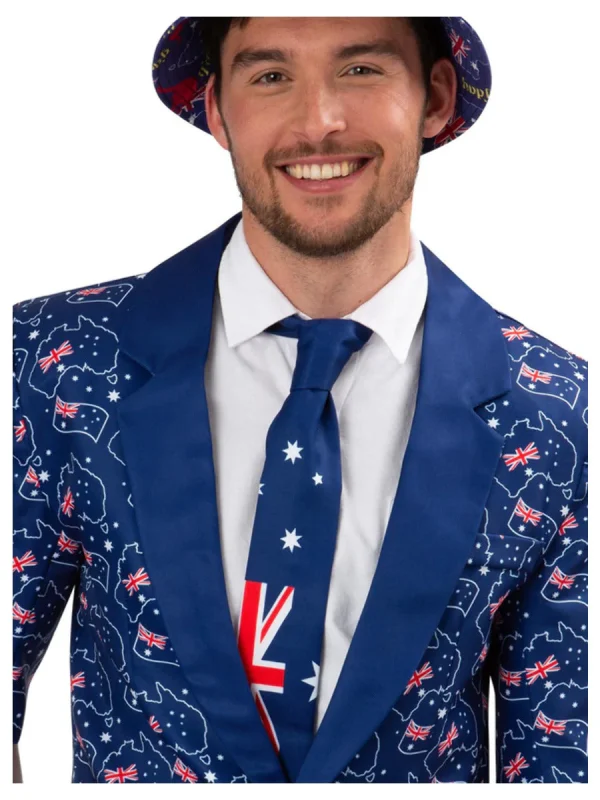 Australia Flag Tie Neck Ties Australian Day Aussie Neckties Costume Flag Print - image  on https://www.abracadabrafancydress.com.au