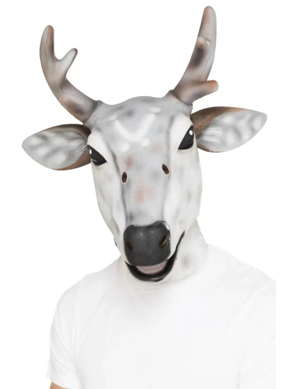 Reindeer Stag Mask Latex Fancy Dress Costume Christmas Animal Rudolph - image  on https://www.abracadabrafancydress.com.au