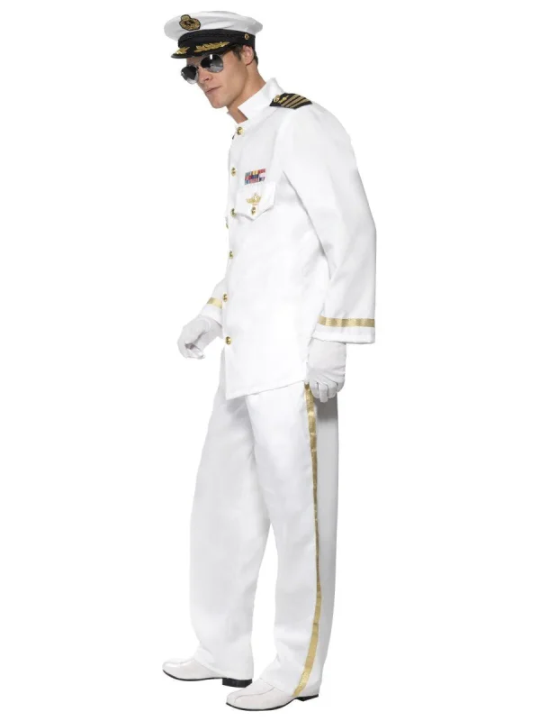 Captain Sailor Officer Deluxe Costume Admiral Navy Skipper Cruise Sea ...