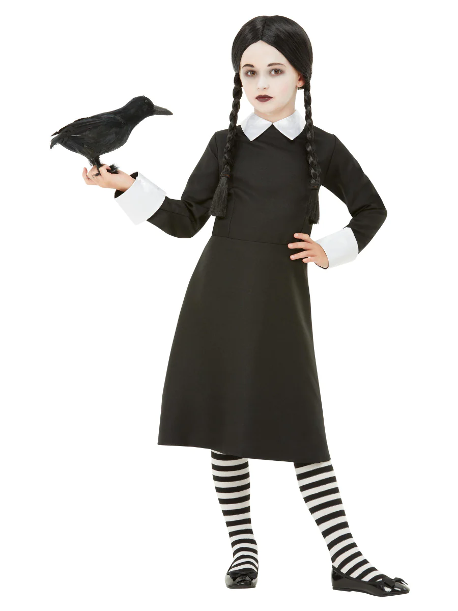 Wednesday Addams Costume Gothic School Girl Child The Addams Family Cosplay  – Abracadabra Fancy Dress