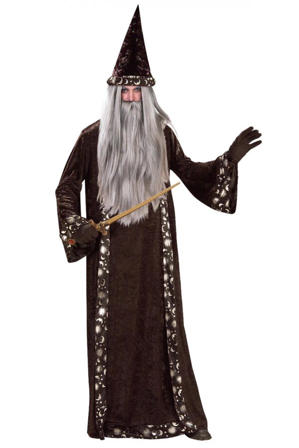 Wizard Costume Potter Black Robe Hat Magician Gandalf Merlin Sorcerer Medieval - image d21080l_2-600x900 on https://www.abracadabrafancydress.com.au