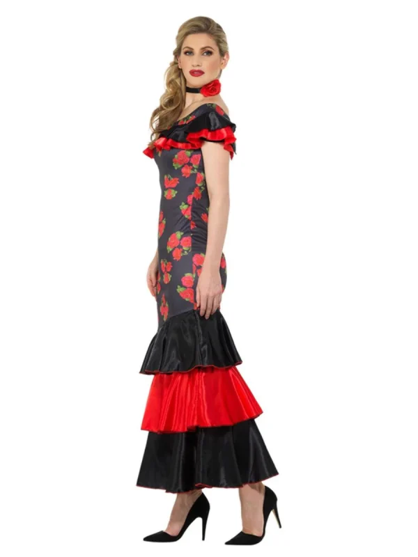 Flamenco Lady Costume Spanish Dancer Latin Spain Senorita Rumba Mexican Dress - image  on https://www.abracadabrafancydress.com.au