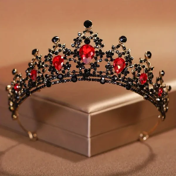 Princess Queen Royal Style Tiara Beautiful Rhinestone Crown Party Wedding Baroque Style Prom Stage Performance Accessories - image  on https://www.abracadabrafancydress.com.au