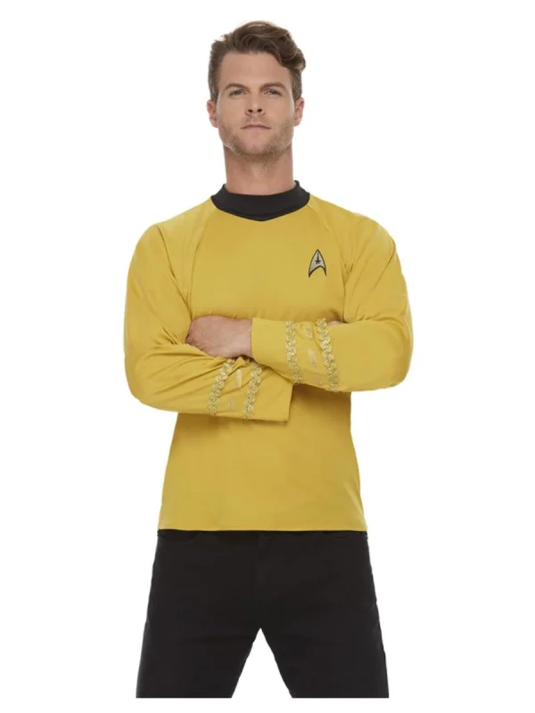 Gold Star Trek Captain Kirk Next Generation Shirt Costume Space - image  on https://www.abracadabrafancydress.com.au