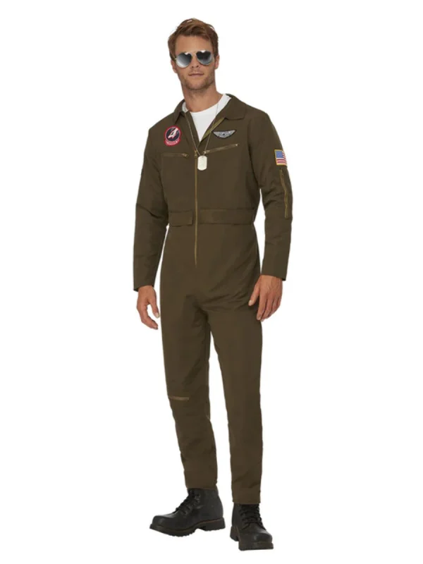 Top Gun Costume Jumpsuit Name Tags Licensed 1980s Aviator Flight Pilot 2022 - image  on https://www.abracadabrafancydress.com.au