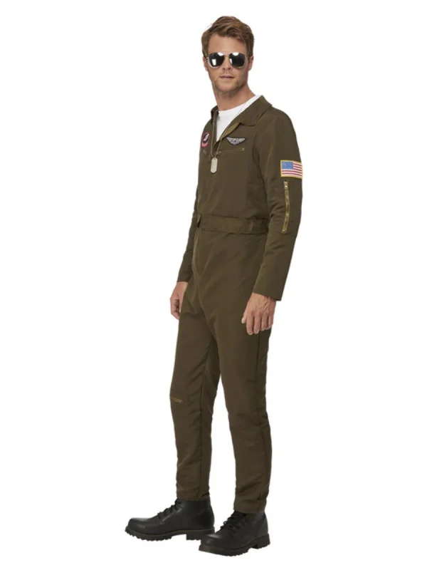 Top Gun Costume Jumpsuit Name Tags Licensed 1980s Aviator Flight Pilot 2022 - image  on https://www.abracadabrafancydress.com.au