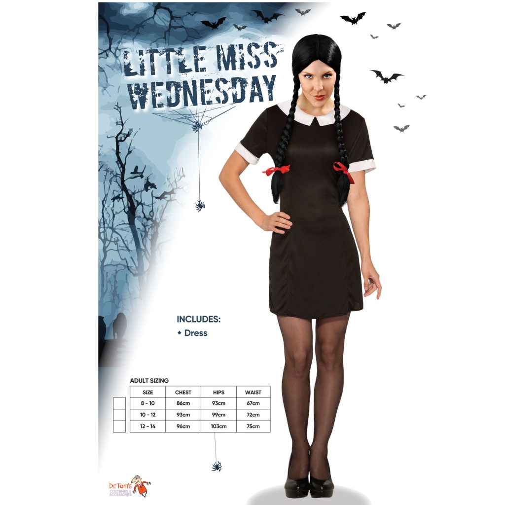 Wednesday Addams Costume Gothic School Girl Adult The Addams Family ...