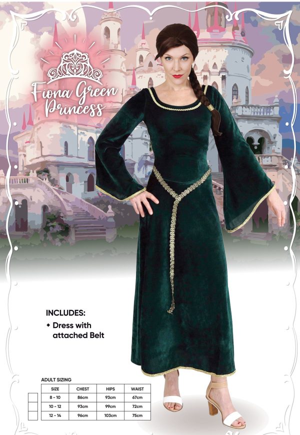 Princess Fiona Shrek Ogre Green Dress Costume Book Week Medieval ...