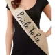 Bride To Be Sash White and Gold Hens Party Bridal Wedding Bachelorette - image  on https://www.abracadabrafancydress.com.au