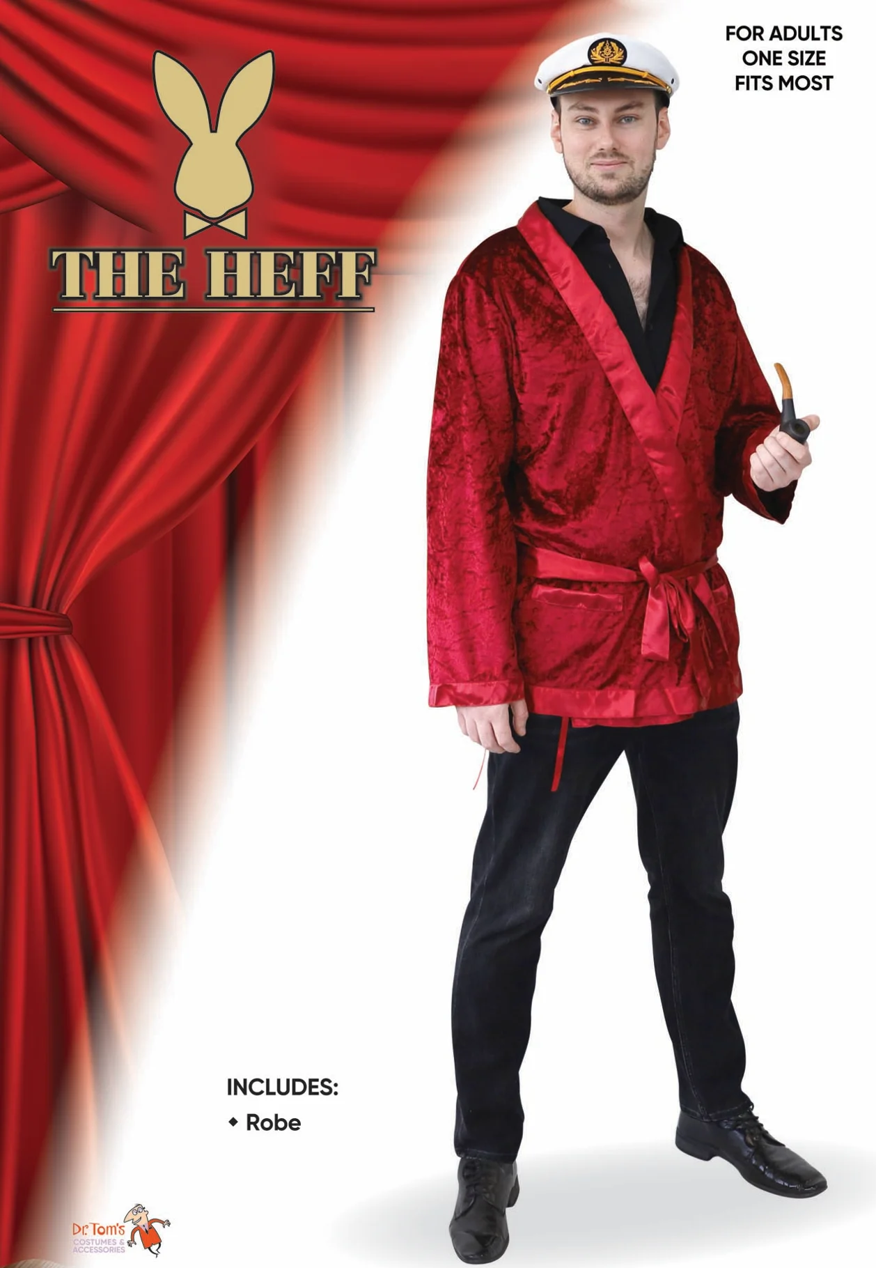 Red Smoking Jacket Robe Playboy Mens Hugh Hefner Gomez Addams Costume 1920s - image D24025 on https://www.abracadabrafancydress.com.au